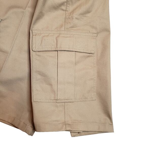 Khaki 6 Pocket Cargo Shorts  Waist 34, 13" Inseam Galaxy by Harvick NEW - Picture 2 of 7